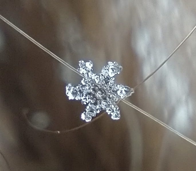 Snowflake on human hair