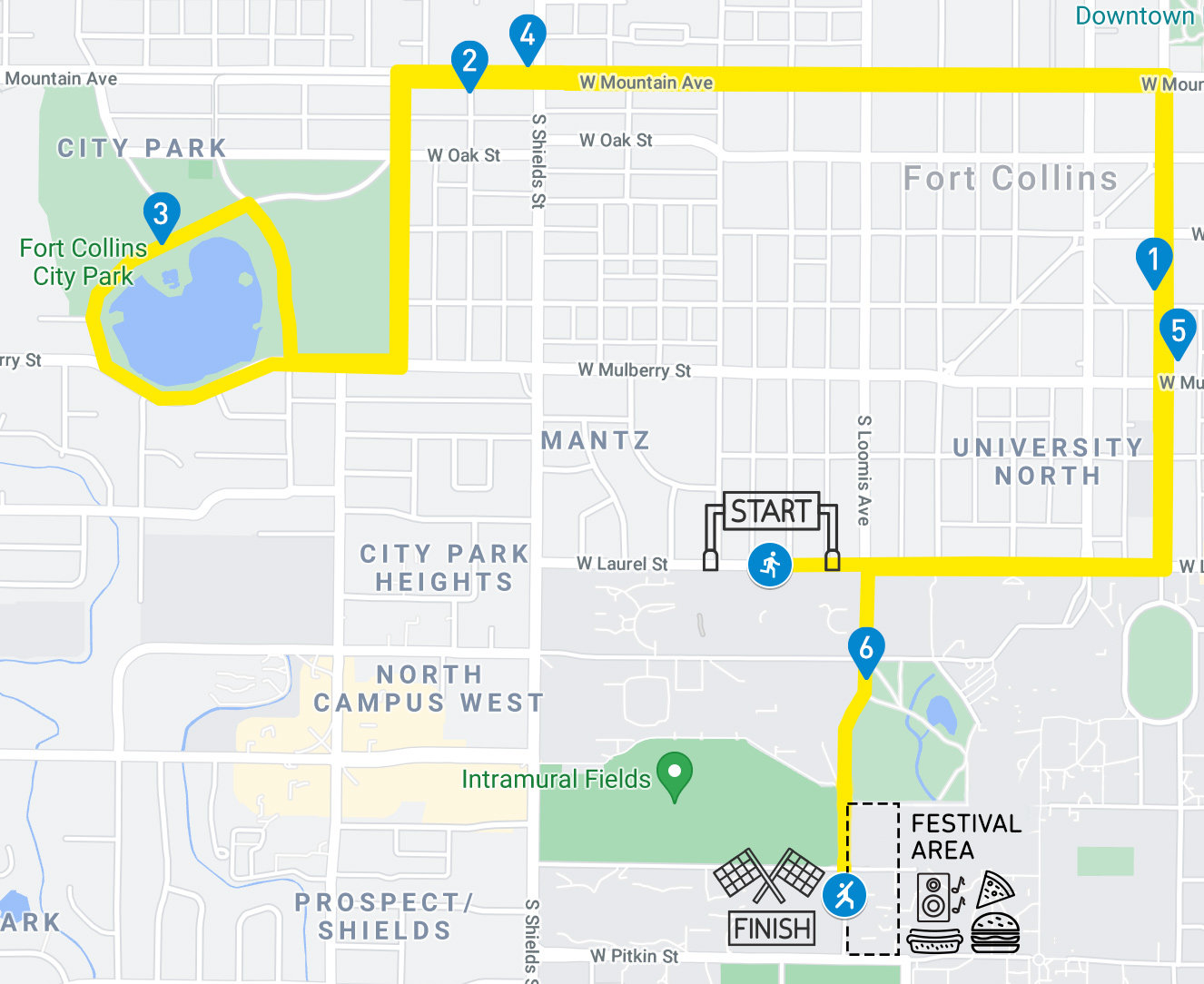Map of 2021 FORTitude 10K course
