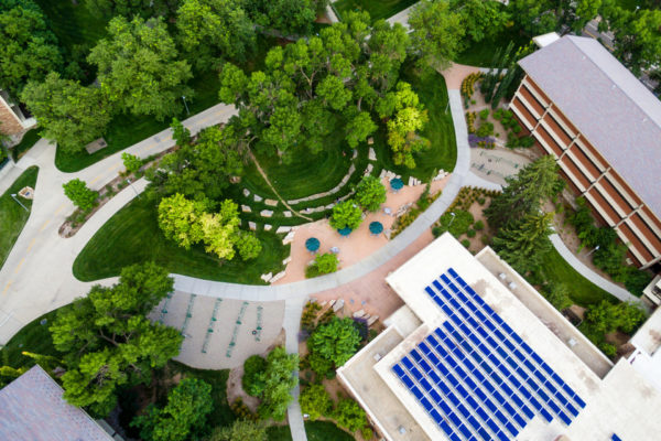 aerial view of solar array