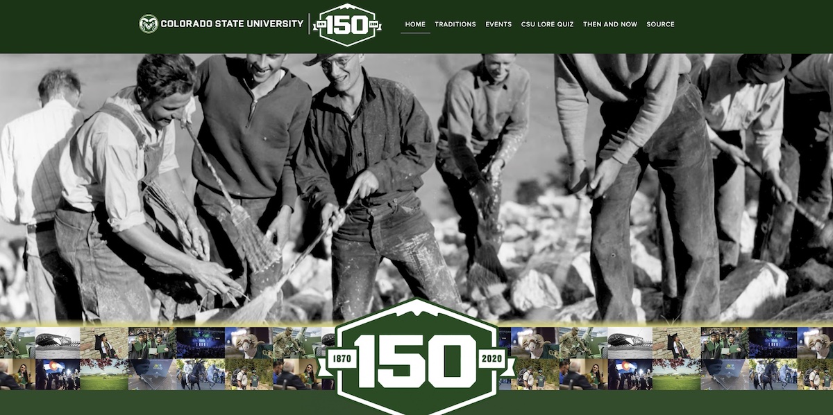 Screenshot of 150th website
