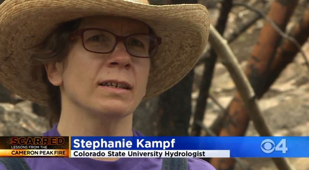 CSU Hydrologist Stephanie Kampf tests water quality.