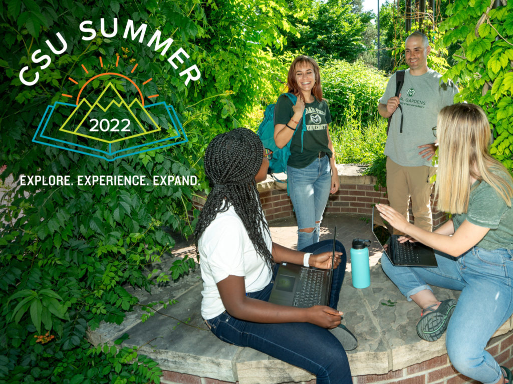 Colorado State University students collaborating. Explore, experience, expand with CSU Summer Session 2022.