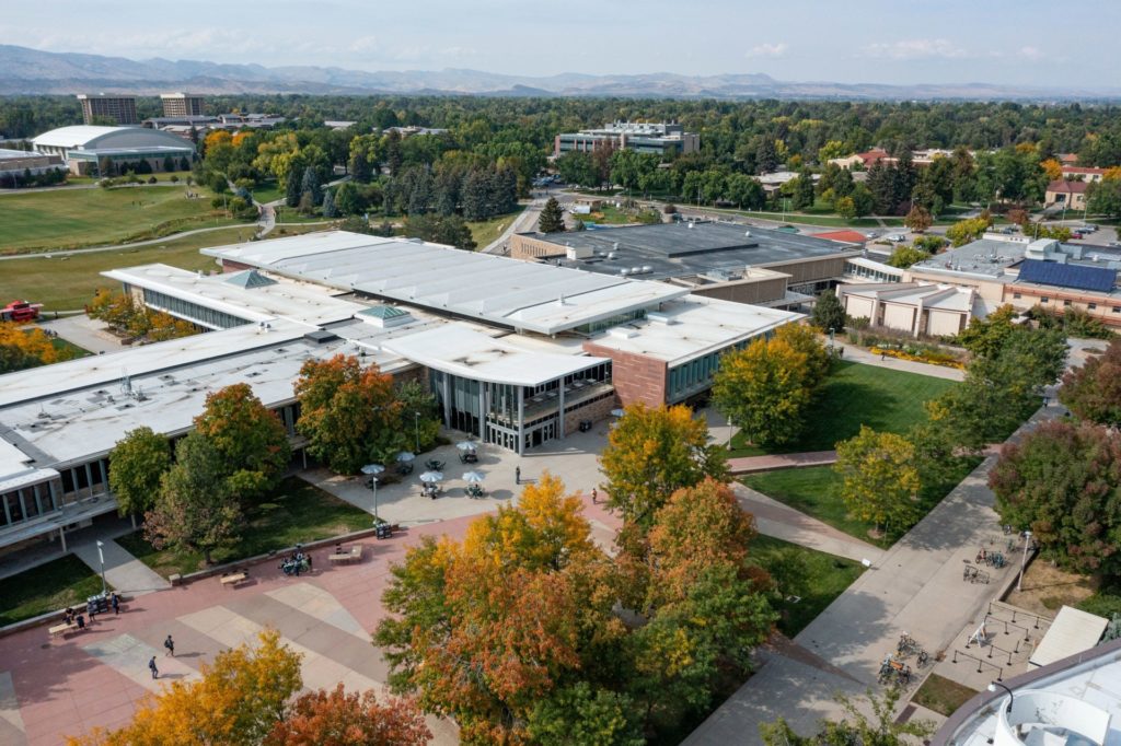 Lory Student Center aerial shot