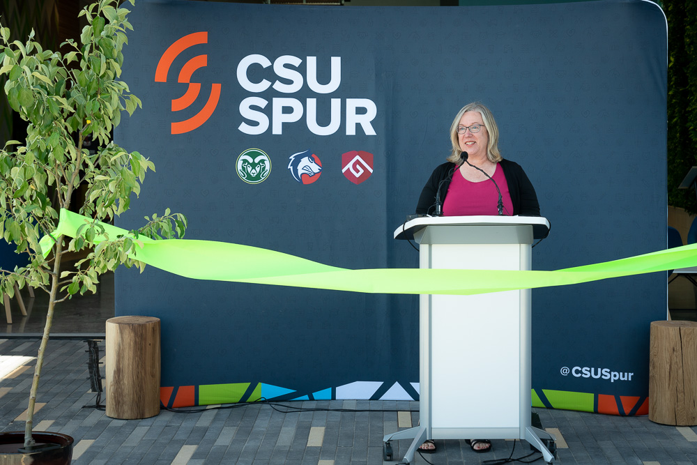 Leaders spoke at the CSU Spur grand opening