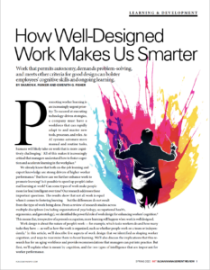 Article cover image, "How Well Designed Work Makes Us Smarter," in MIT Sloan Management Review.