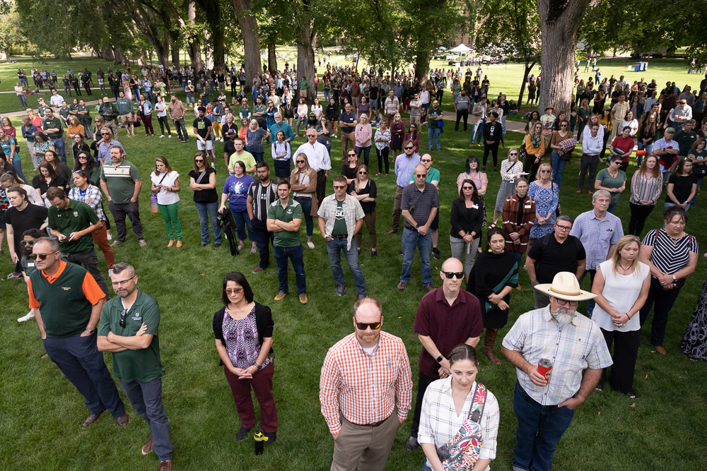 The Colorado State University community gathers on The Oval for the 25th annual Fall Address and University Picnic. September 29, 2022