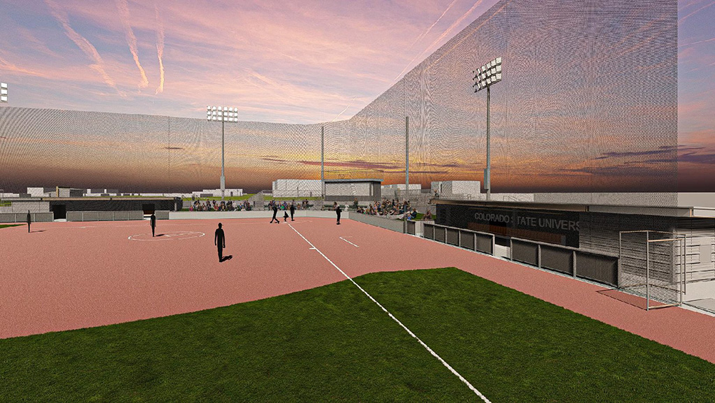 Softball field rendering