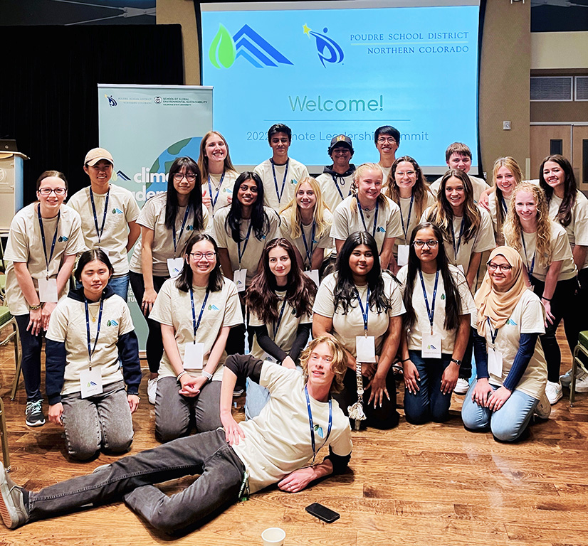 A group shot of some of the high school students that attended CSU's first Climate Leadership Summit.