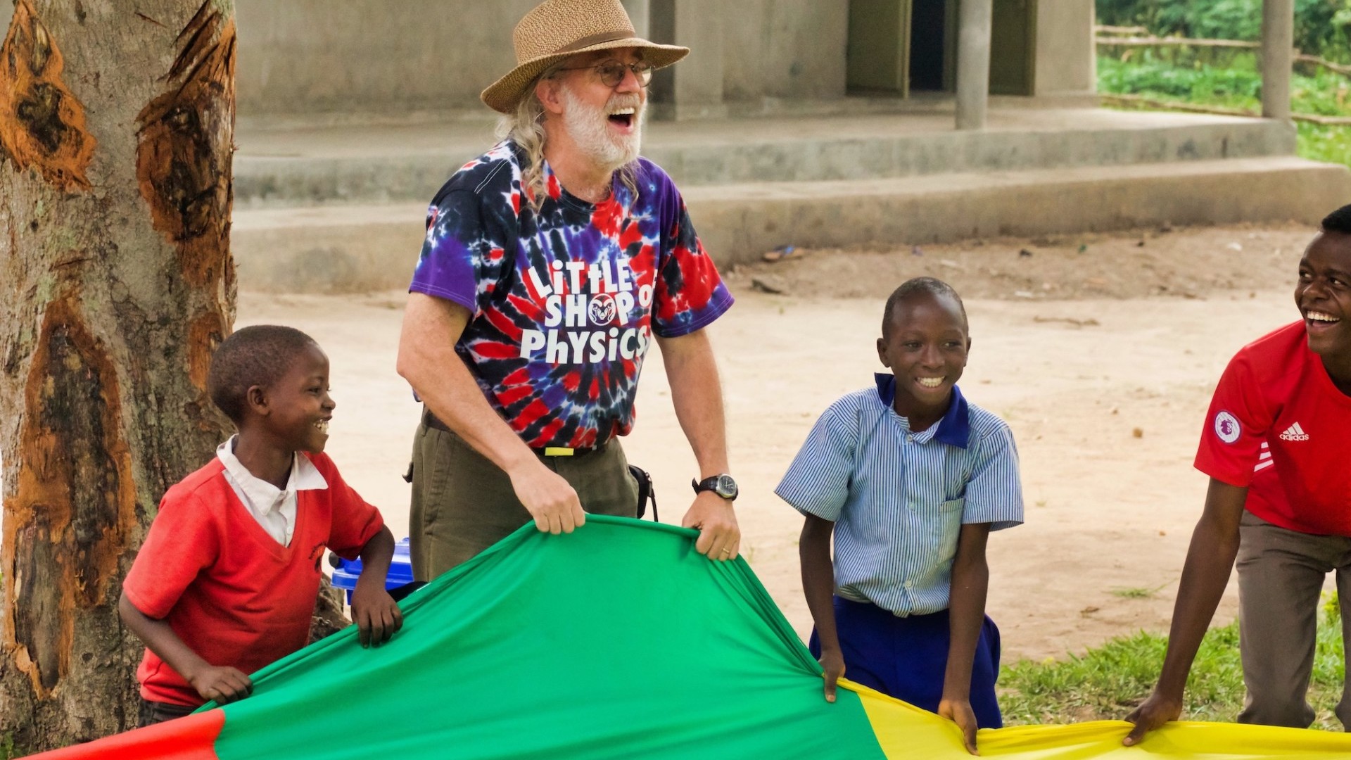 Brian Jones visiting students in Uganda