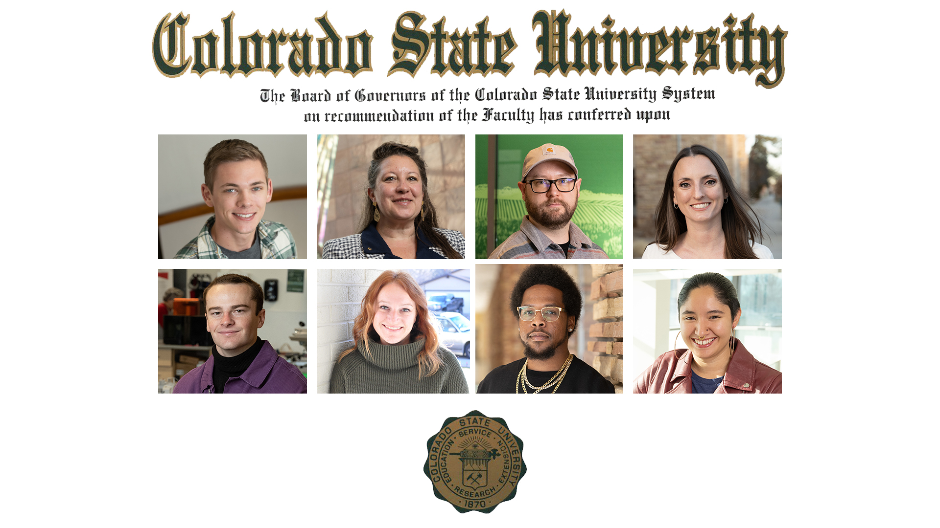Collage of Fall 2022 CSU Oustanding Grads
