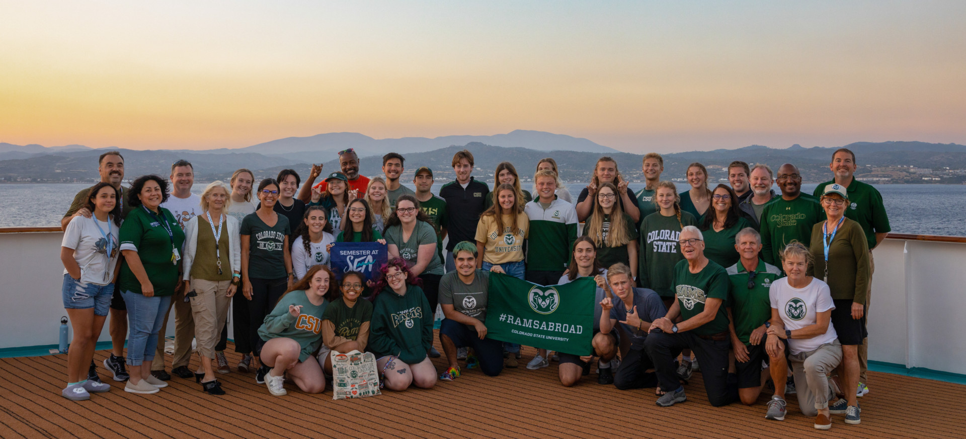 Students, faculty and staff on the fall 2022 Semester at Sea voyage