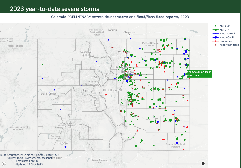 A look at storms across Colorado during the month of June