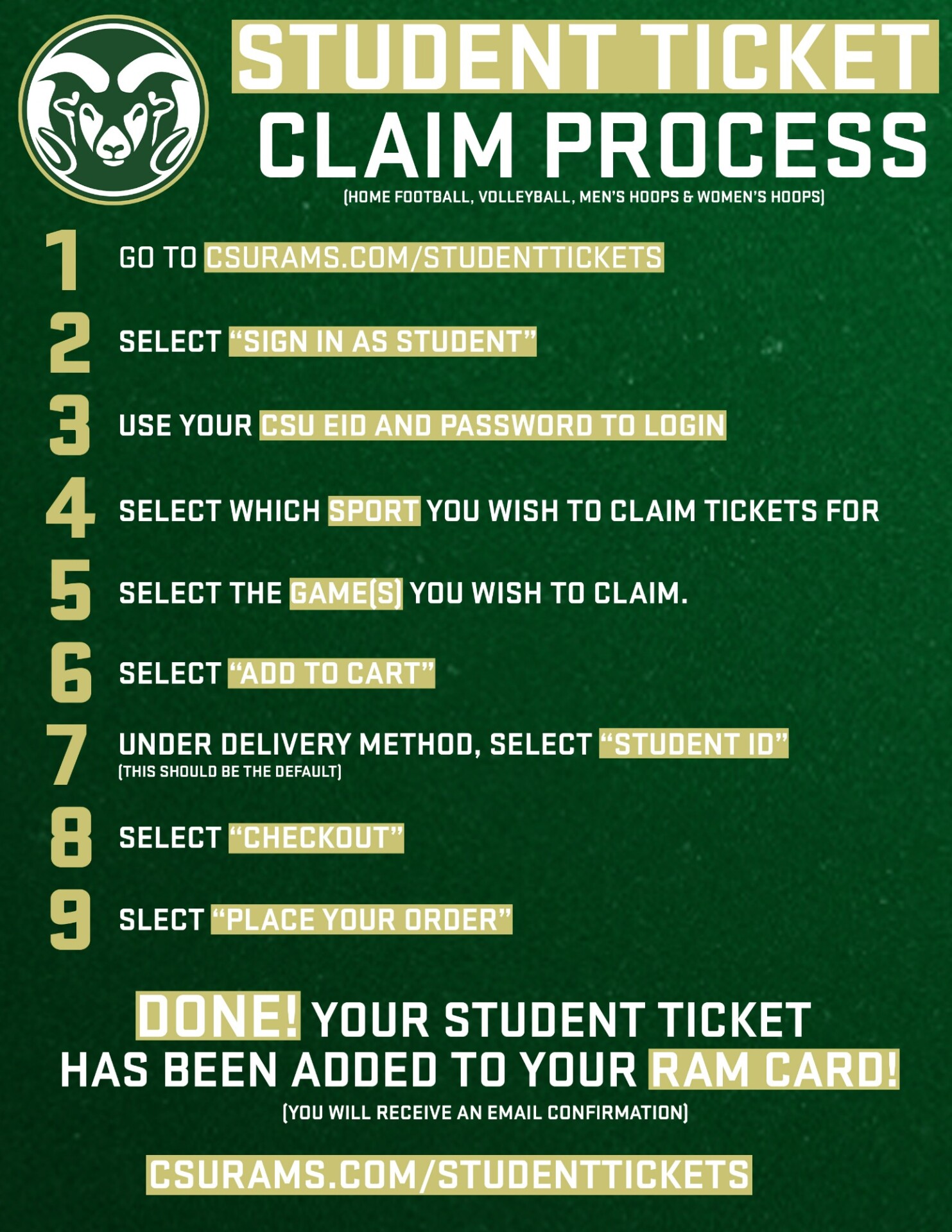 Guide to claiming student tickets