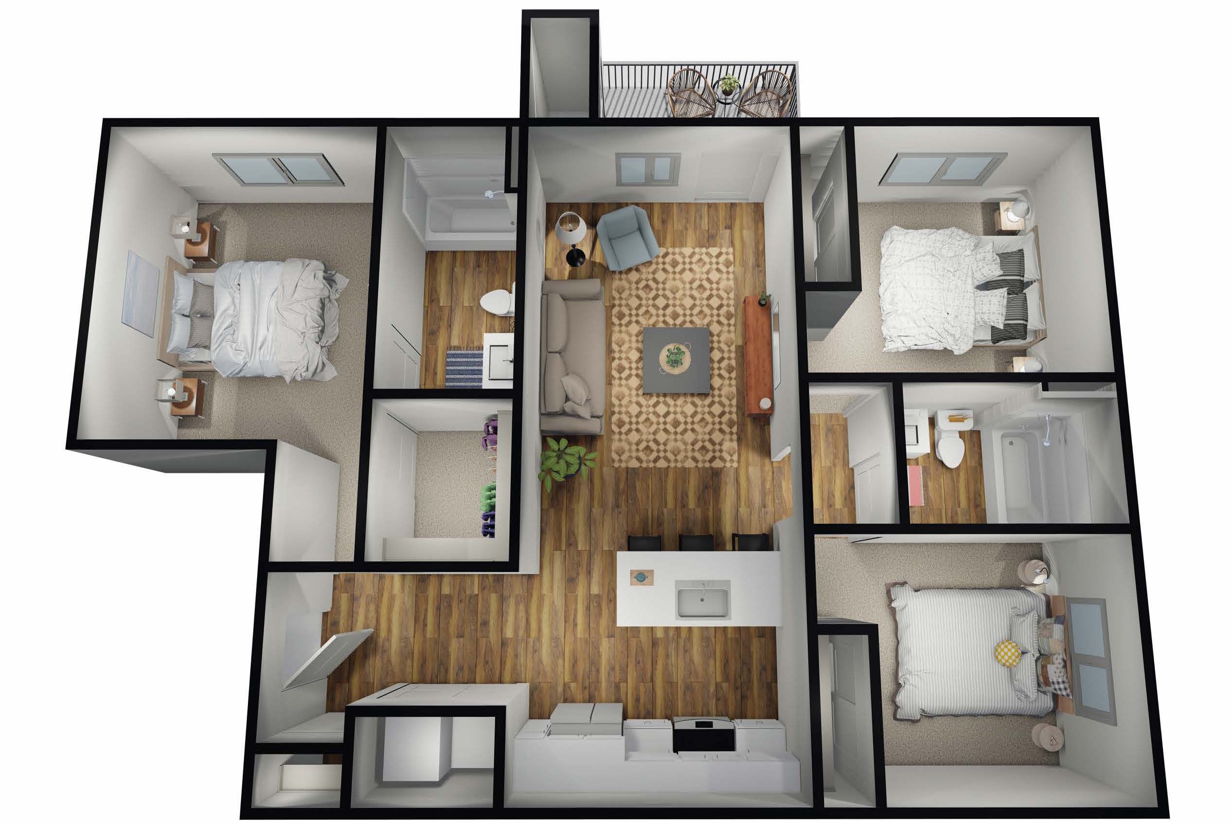 Floorplan of one apartment