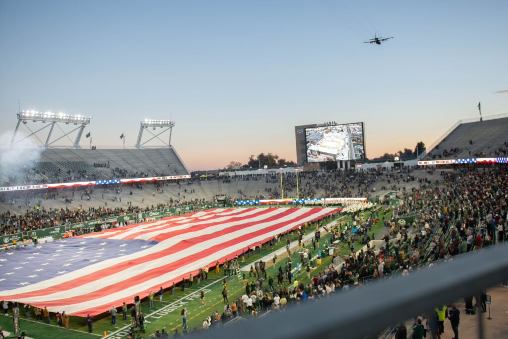 Colorado State University recognizes veterans at the Military Appreciation Day football game vs. San Diego State University. November 11, 2023