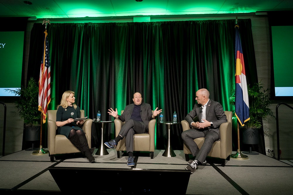 President Amy Parsons, Colorado Gov. Jared Polis and Utah Gov. Spencer Cox
