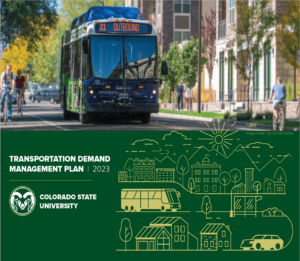 Graphic on cover of plan with bus photo