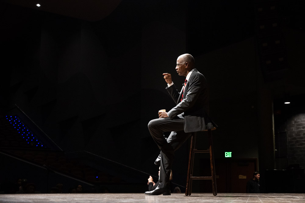 Ira Knight performs “From Myth to Man” at Fort Collins’ celebration of Martin Luther King Jr. Photo by John Eisele/CSU Photography