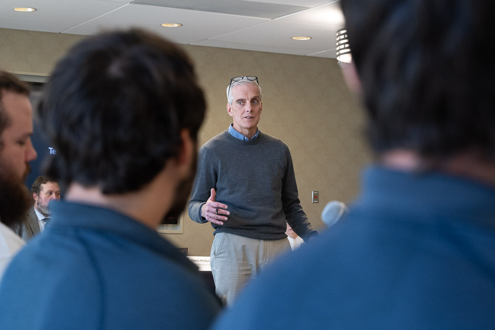 Secretary of Veterans Affairs Denis McDonough meets with Colorado State University student veterans. March 1, 2024